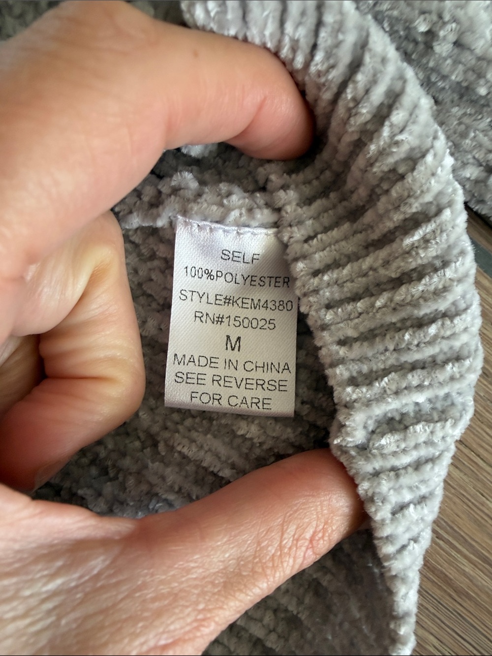 Vintage Havana Gray Hooded Knit Sweater with Black Star Sleeves - Picture 3 of 3